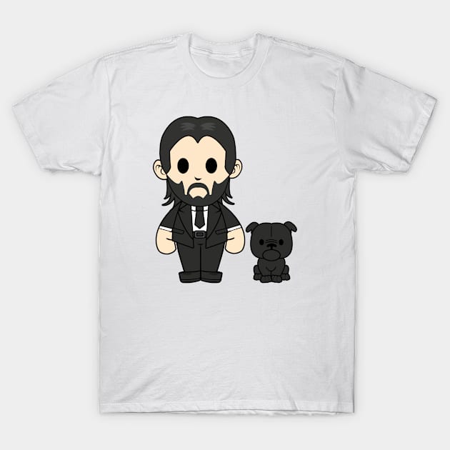 John Wick Chibi T-Shirt by mighty corps studio